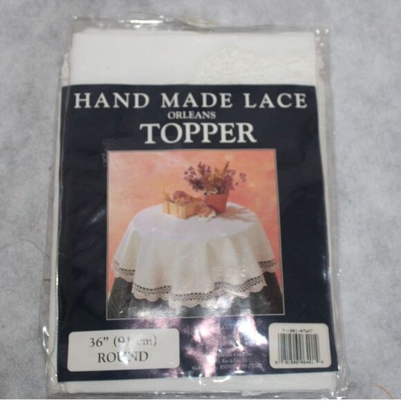 orleans Other - Vintage Orleans Hand Made Lace Table Topper 36" Round White Cream NIP